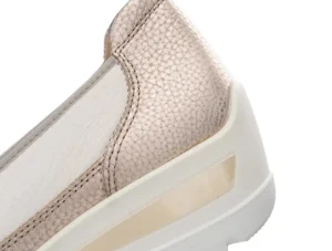 Ara 12-50664-08 Zurich – Off White & Gold Metallic Leather Loafer