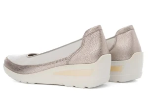 Ara 12-50664-08 Zurich – Off White & Gold Metallic Leather Loafer