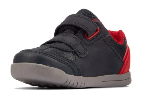 Clarks Rex Play T – Navy/Red Leather