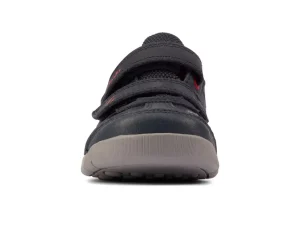 Clarks Rex Play T – Navy/Red Leather